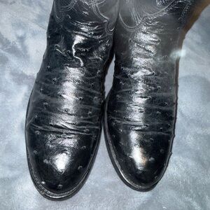 Justin Boots Black Ostrich Western Boots